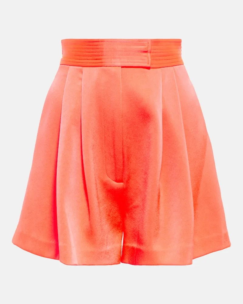Alex Perry Shorts Porter in crÃªpe di raso Arancione