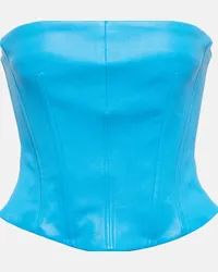 Stouls Bustier in pelle Blu