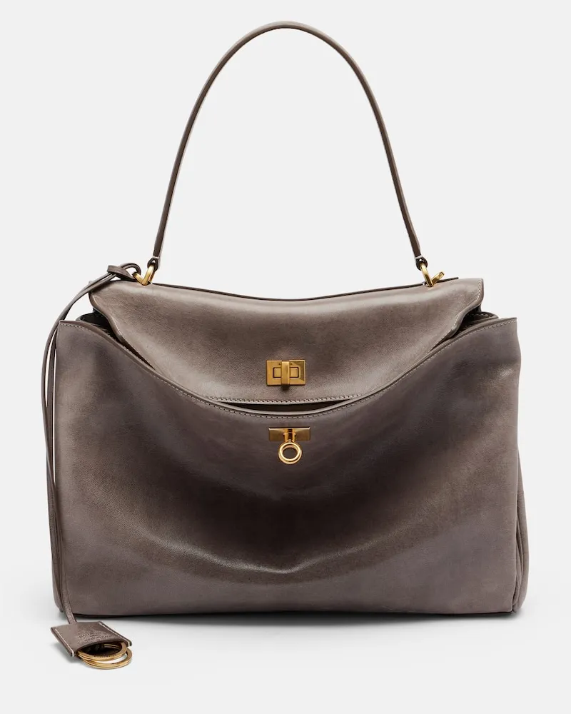 Balenciaga Borsa a mano Rodeo Medium in pelle Grigio