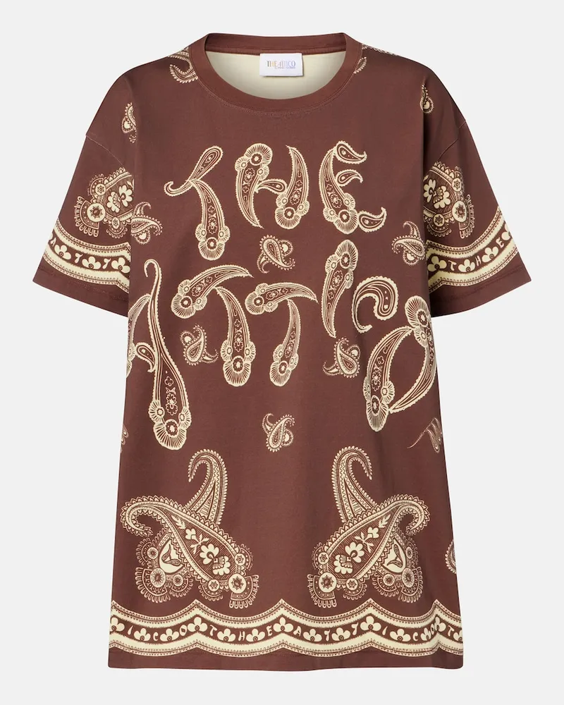 ATTICO T-shirt Bandana in jersey di cotone oversize Marrone