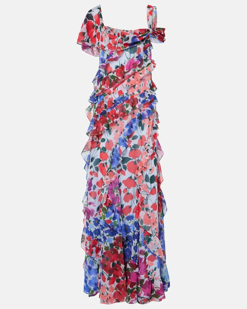 Carolina Herrera New York Abito lungo in chiffon Multicolore