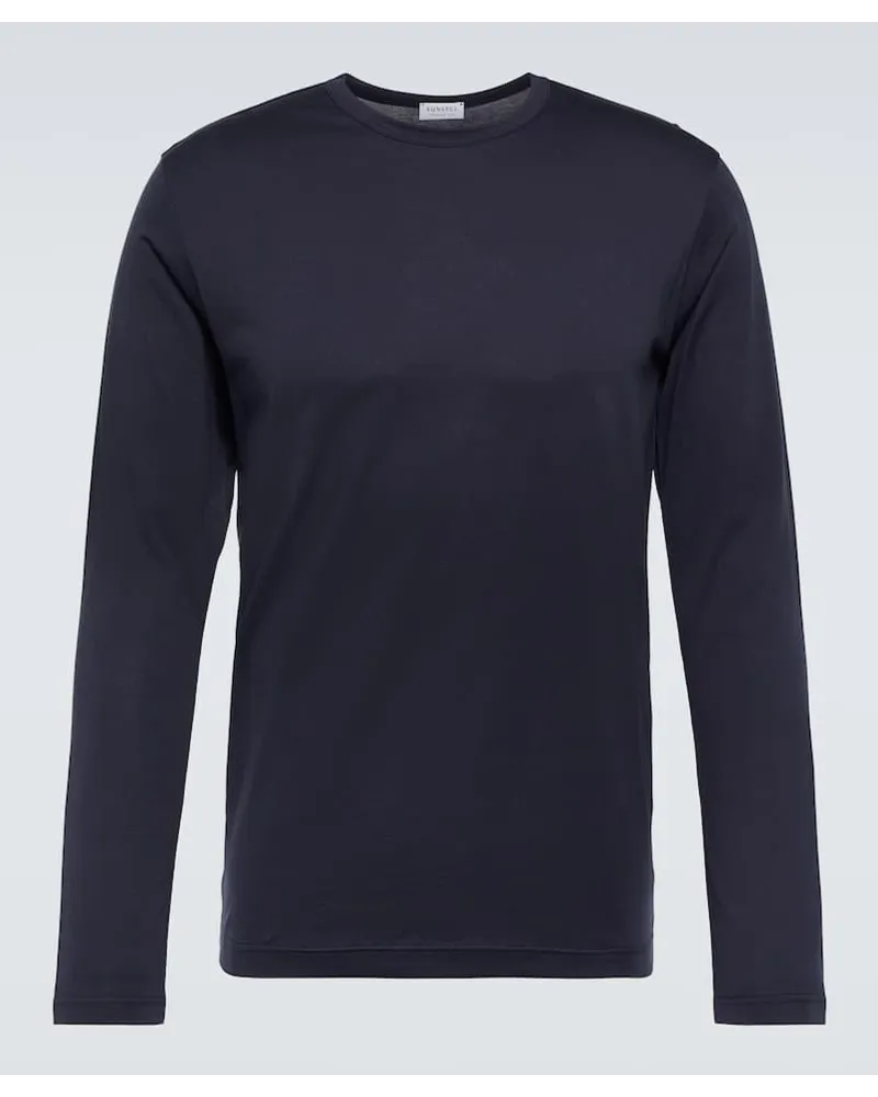 Sunspel Top in cotone Blu