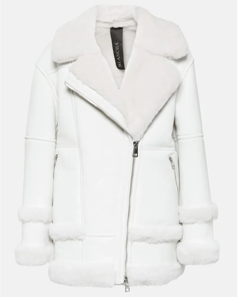 BLANCHA Giacca in pelle e shearling Bianco