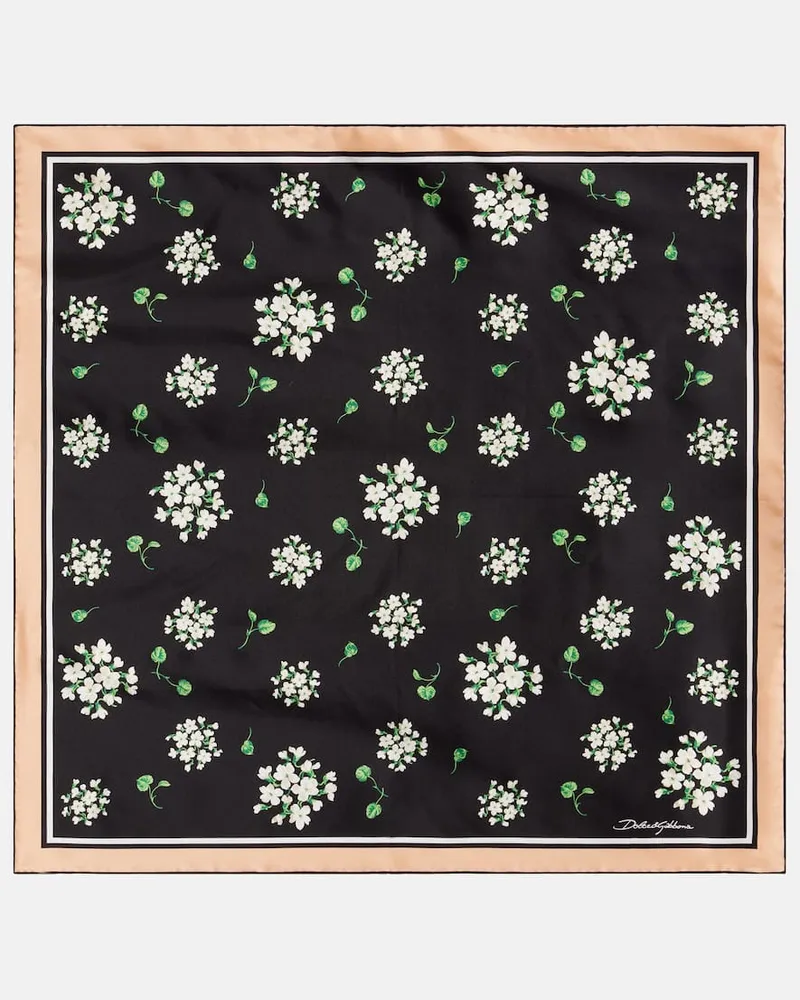 Dolce & Gabbana Foulard in jacquard di seta Nero