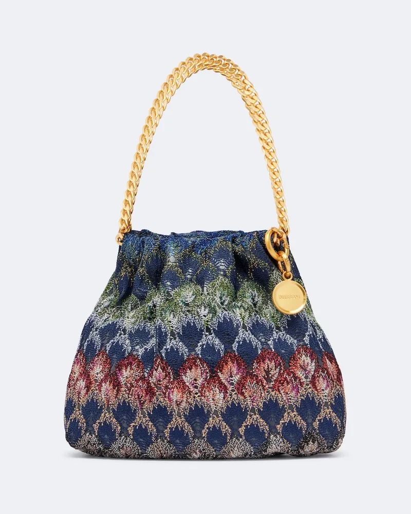 Missoni Borsa a mano Mini in lamé Blu