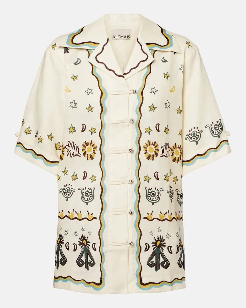 ALEMAIS AlÃ©mais Abito lungo Antoinette in lino con stampa Multicolore