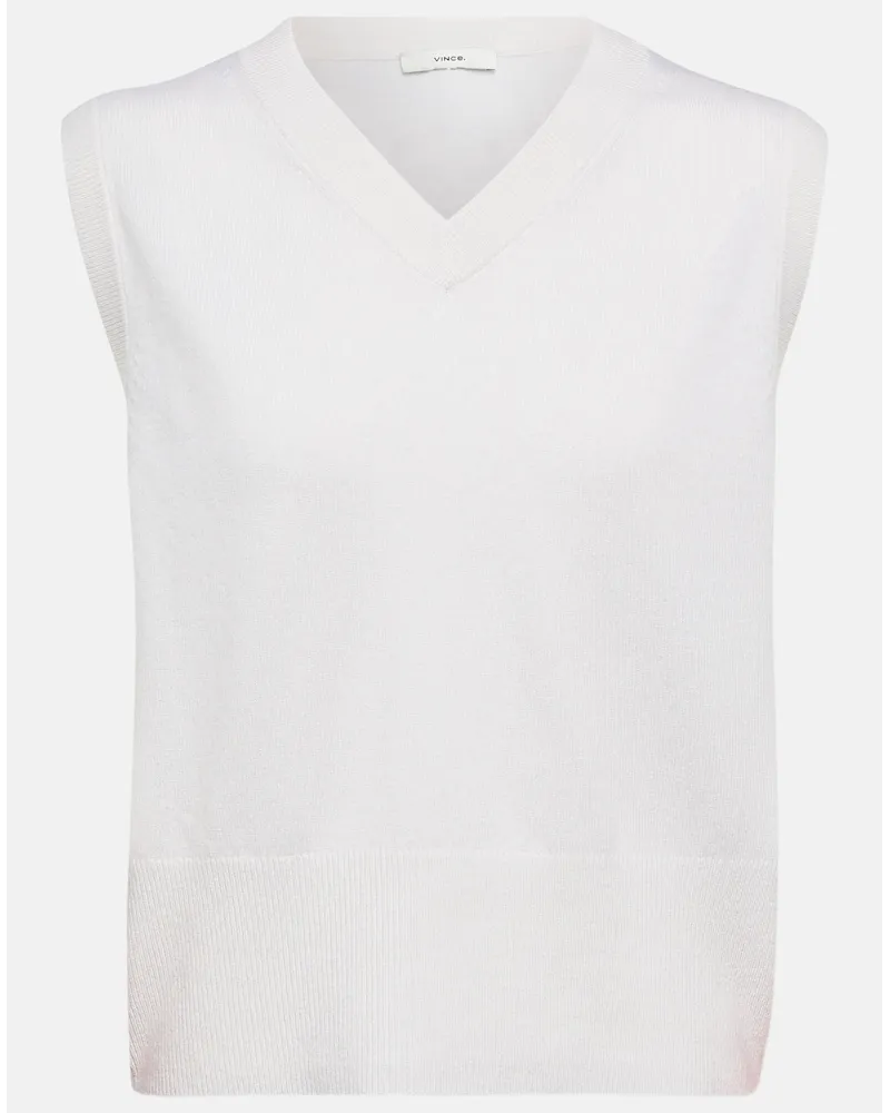 Vince Gilet in misto lana e cashmere Bianco