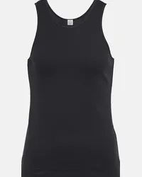 Totême Tank top in misto cotone a coste Nero