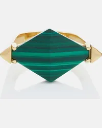 Aliita Anello Deco Rombo in oro 9kt con malachite Verde