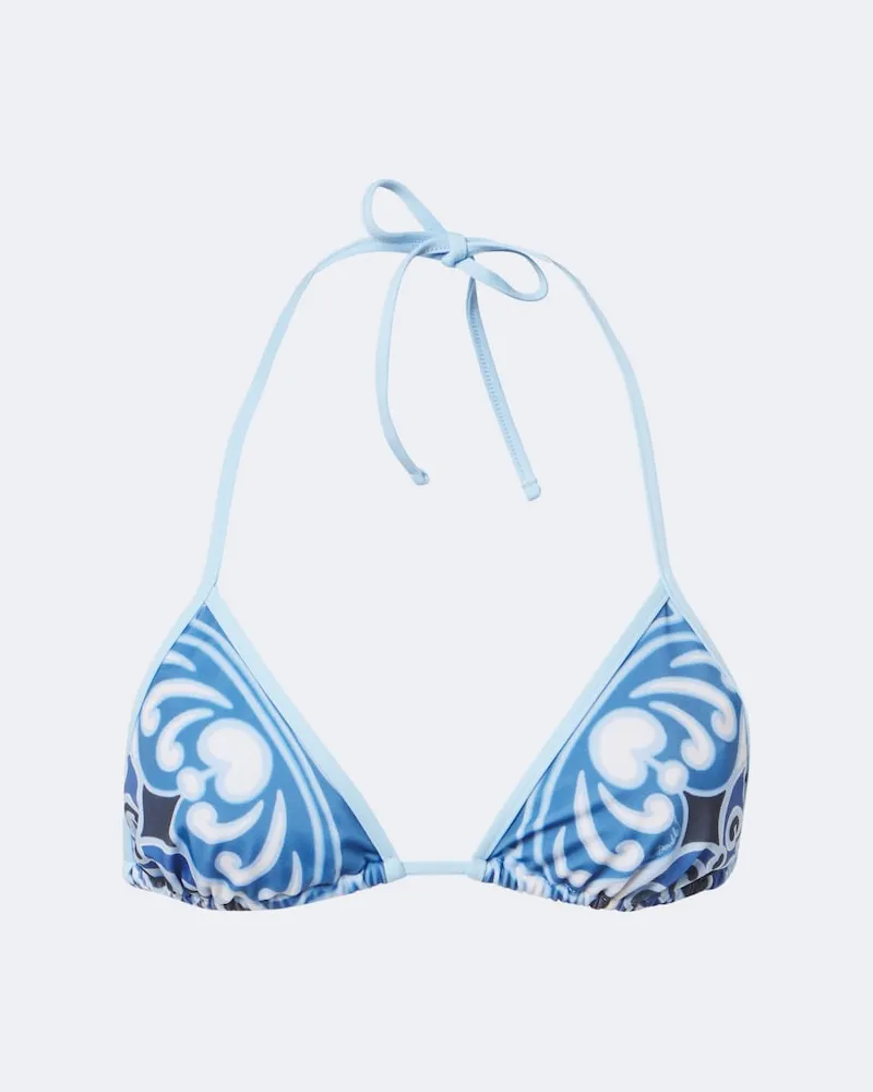 La DoubleJ Top bikini con stampa Blu