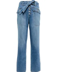 Veronica Beard Jeans cropped Rinley a vita alta Blu