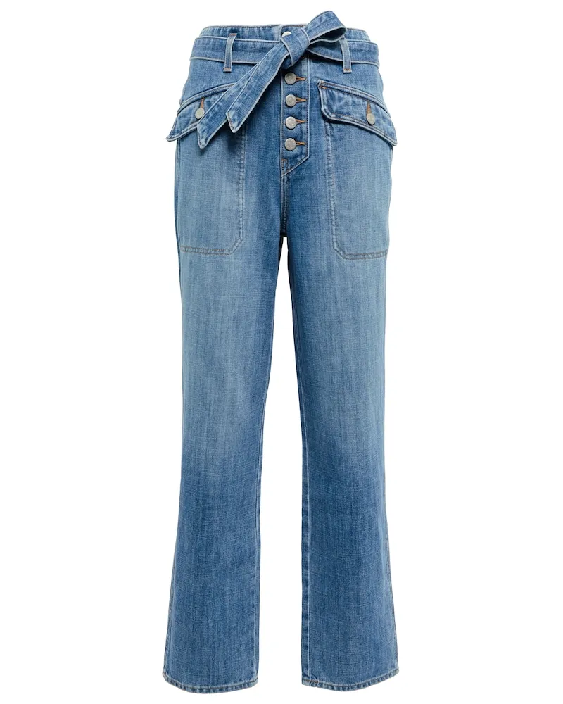 Veronica Beard Jeans cropped Rinley a vita alta Blu