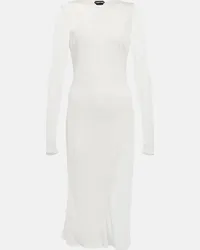 Tom Ford Abito midi in crêpe di jersey Bianco