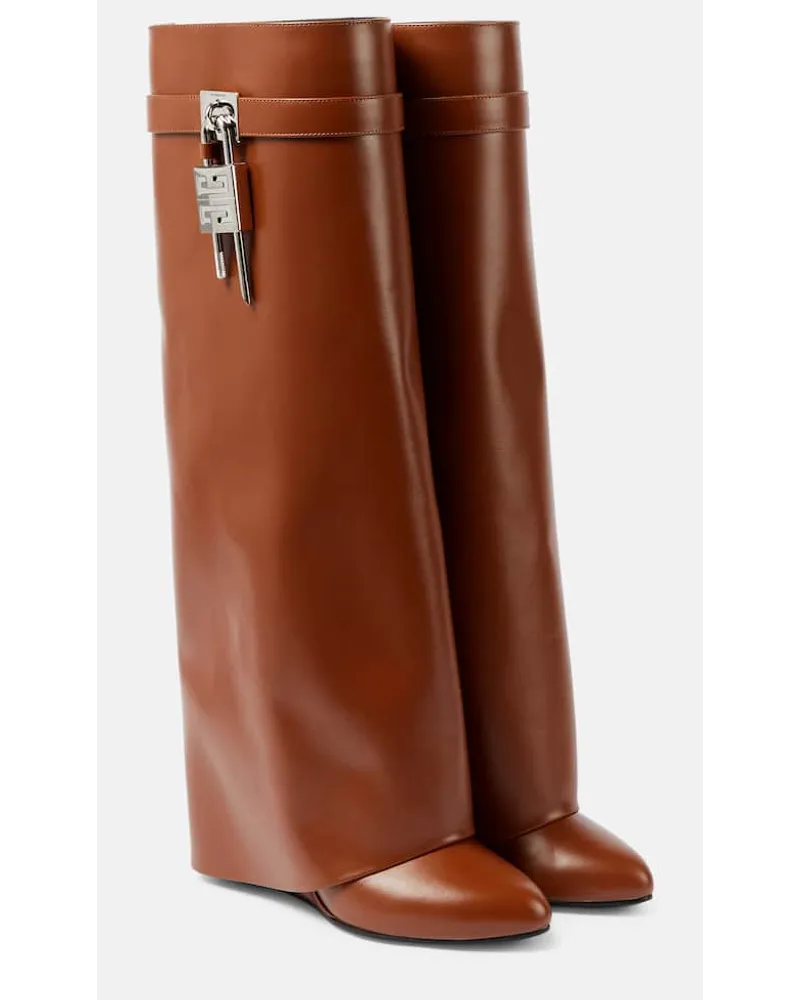 Givenchy Stivali Shark Lock in pelle Marrone