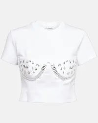 Area T-shirt in jersey con cristalli Bianco