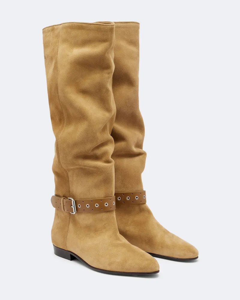 Isabel Marant Stivali Rilton in suede Beige