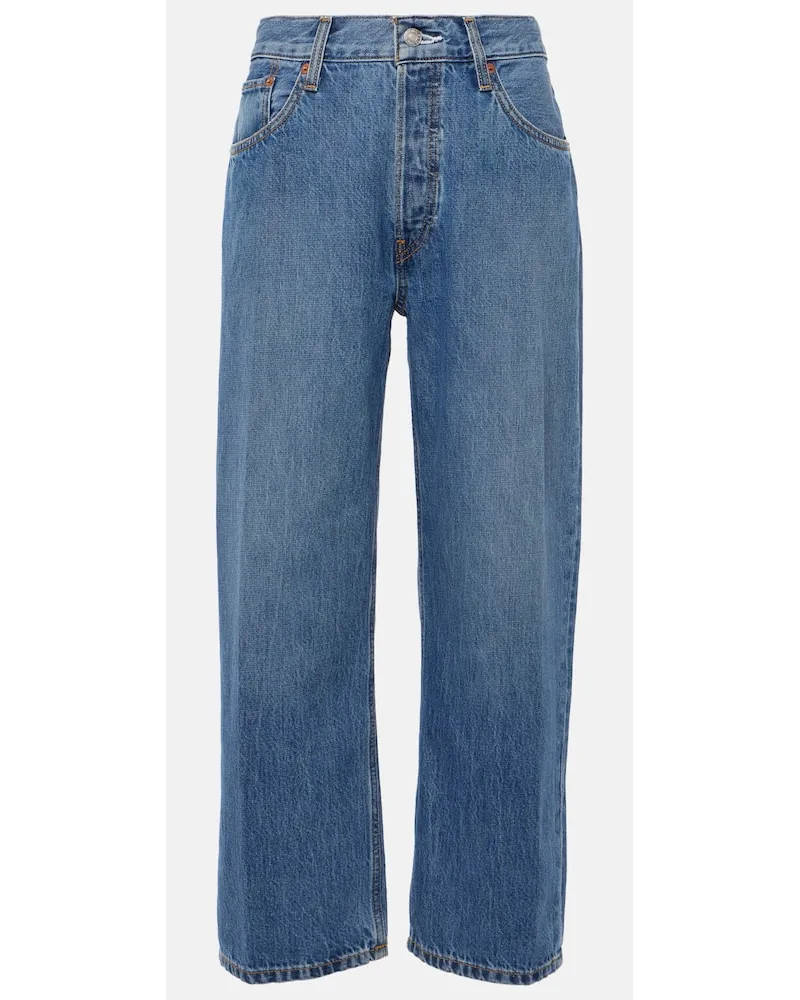 RE/DONE Jeans Loose Crop a vita alta Blu