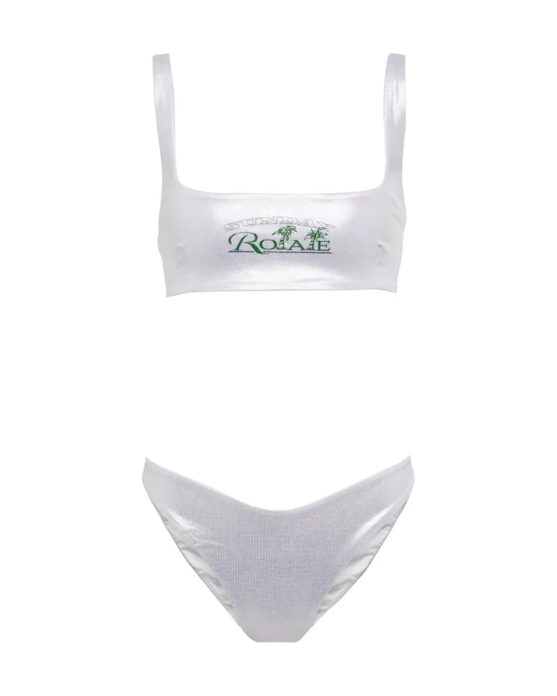 ROTATE Birger Christensen Bikini Pearla con logo Argento