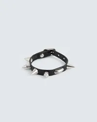 Our Legacy Bracciale Superslim in pelle con borchie Nero