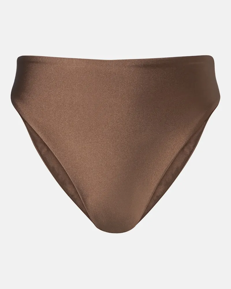 JADE SWIM Slip bikini Incline a vita alta Marrone