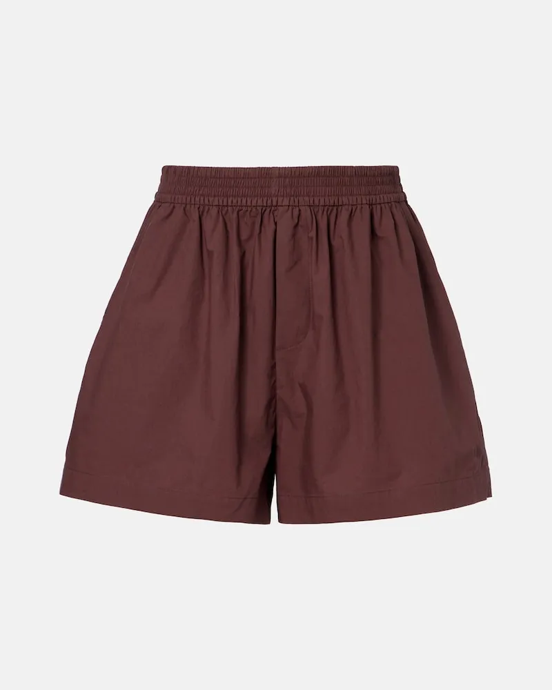 Varley Shorts Morales in popeline di cotone Marrone