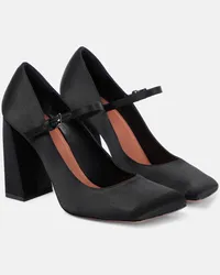 Amina Muaddi Pumps Charlotte 95 in raso Nero