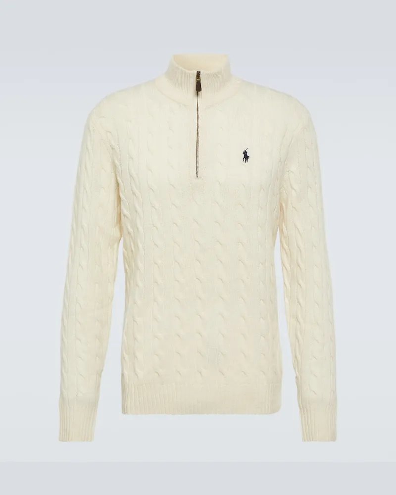 Ralph Lauren Pullover in lana e cashmere a trecce Bianco