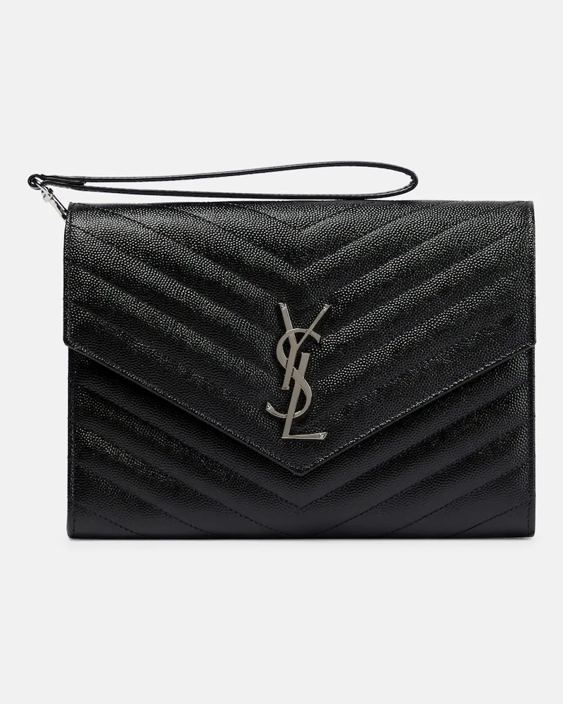 Saint Laurent Clutch portafoglio Cassandre in pelle Nero