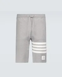 Thom Browne Shorts 4-Bar in jersey di cotone Grigio