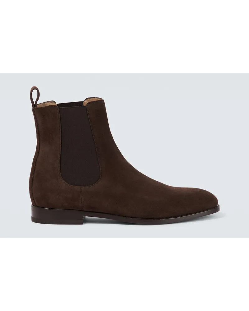 Manolo Blahnik Stivaletti Chelsea Delsa Suede Marrone