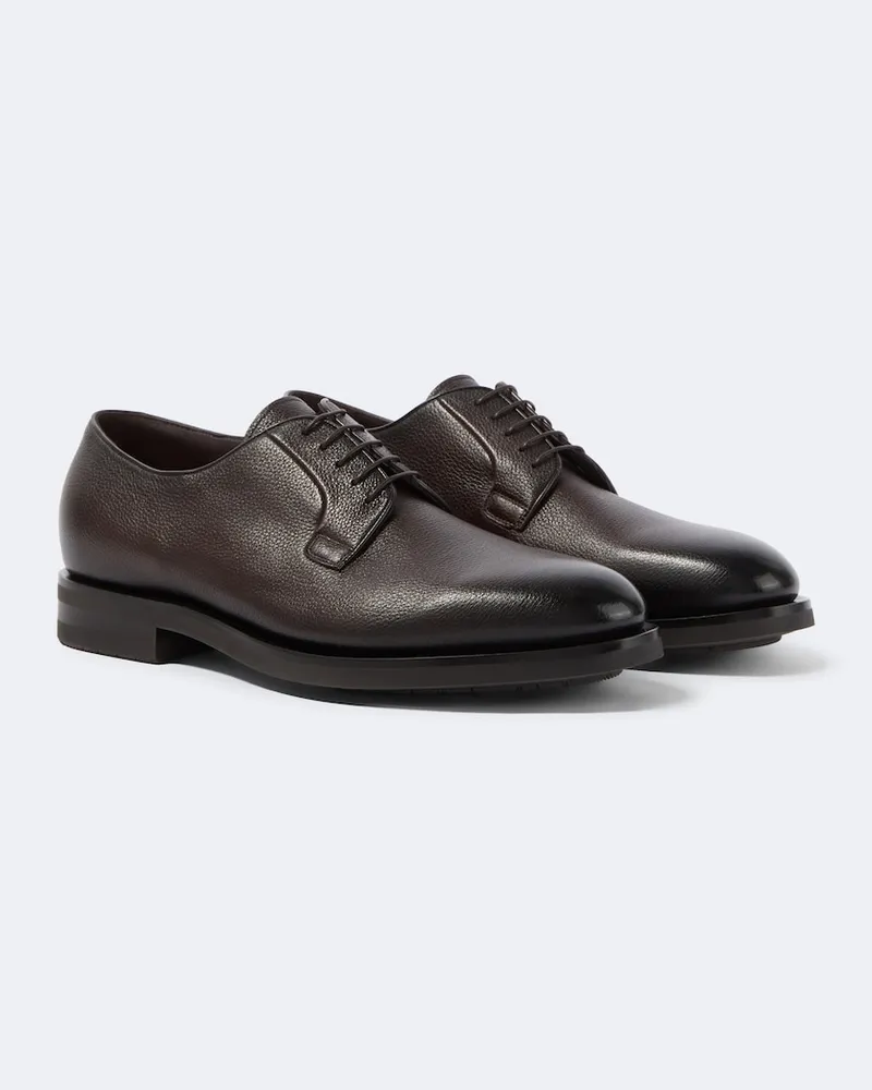 Santoni Scarpe Derby Ensley in pelle Marrone