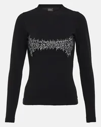 Balenciaga T-shirt in jersey di misto cotone Nero