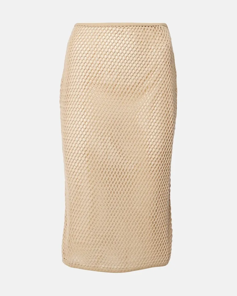 Prada Gonna midi in crochet Beige