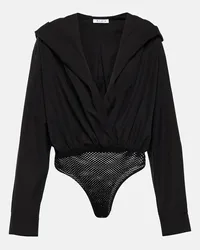 Alaïa Alaïa Body in cotone con cappuccio Nero