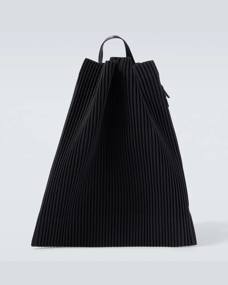 Issey Miyake Homme PlissÃ© Issey Miyake Borsa a spalla con coulisse e plissÃ Nero