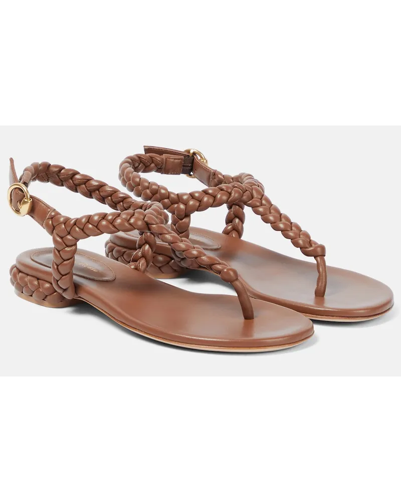 Gianvito Rossi Sandali Ravello in nappa intrecciata Neutro