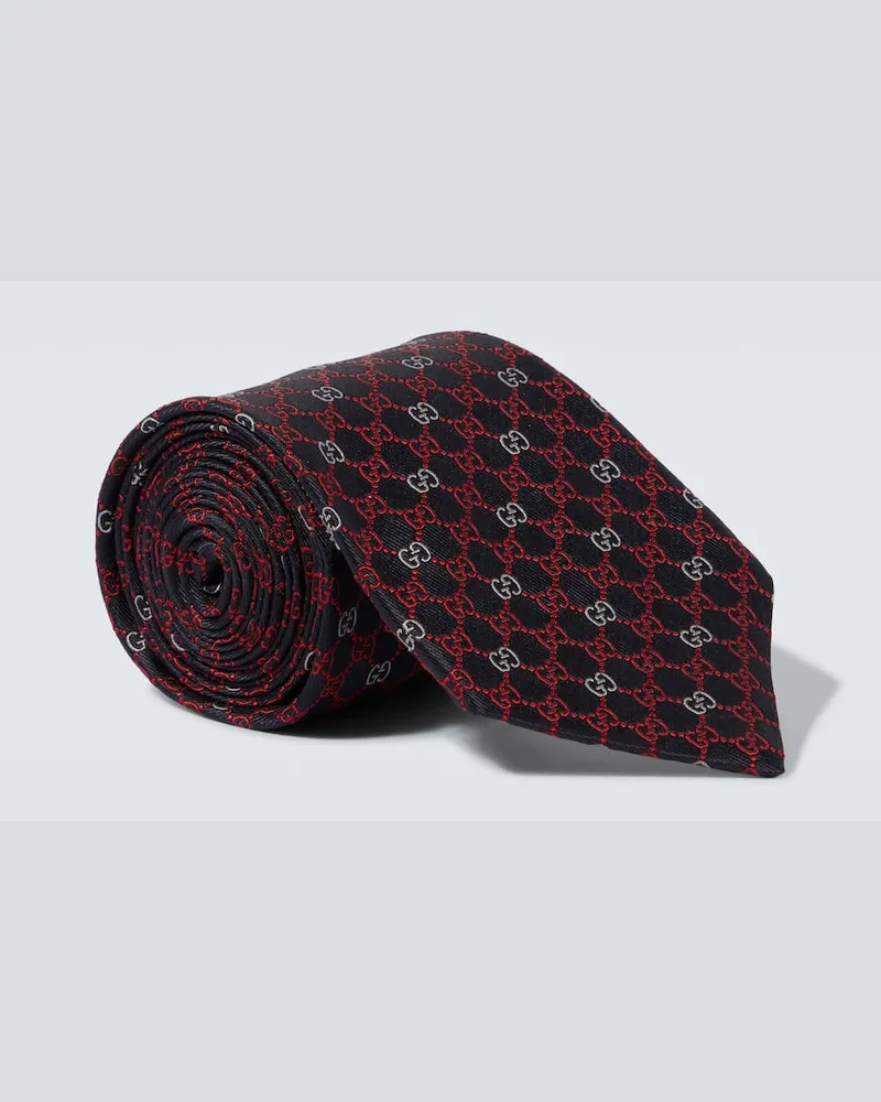 Gucci Cravatta in jacquard GG di seta Multicolore