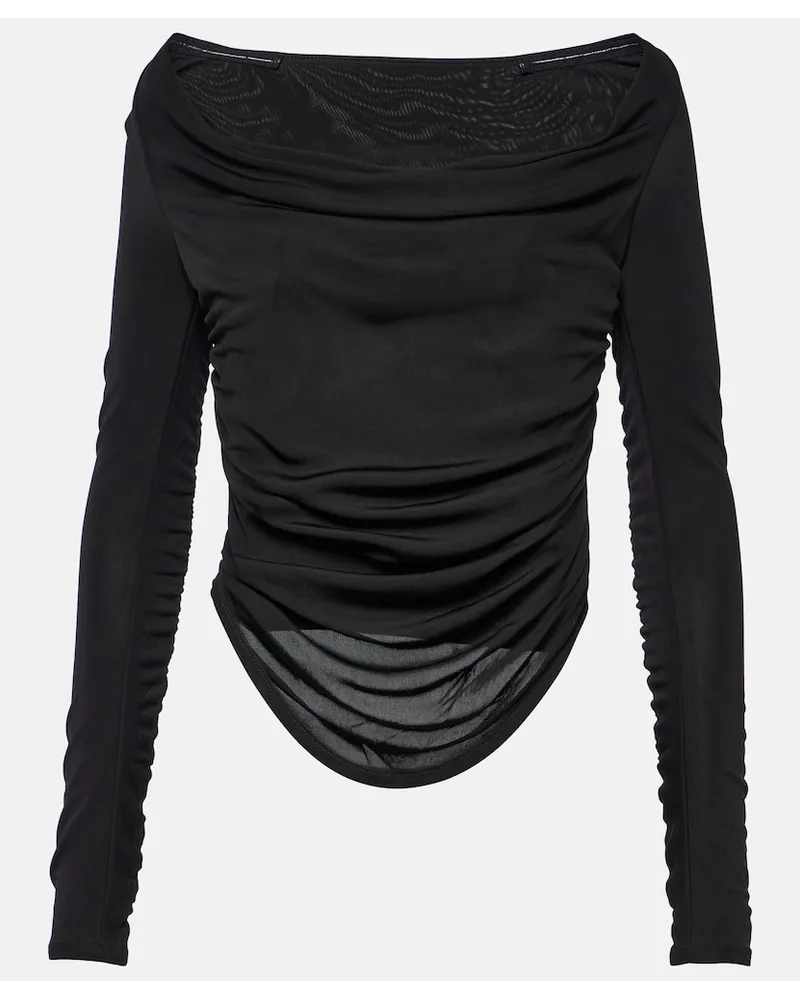 STAUD Top Solana in jersey Nero