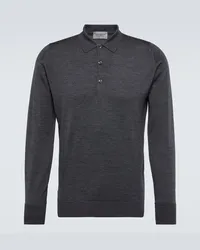 John Smedley Polo Cotswold a maniche lunghe Grigio