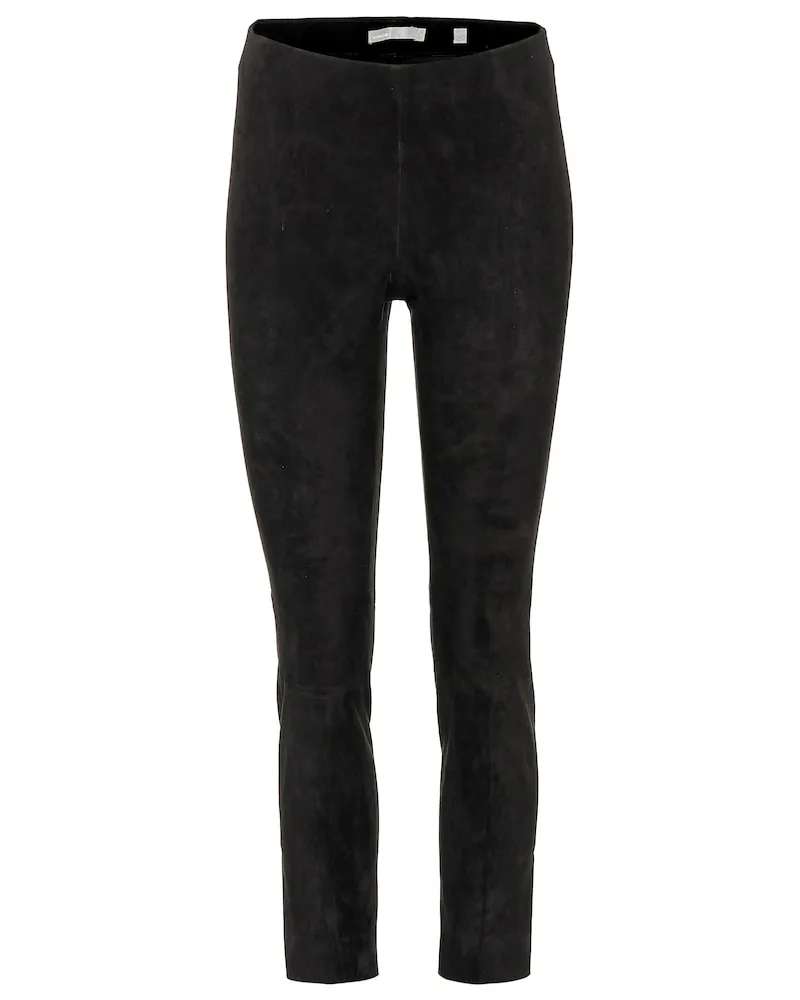 Vince Pantaloni in suede Nero
