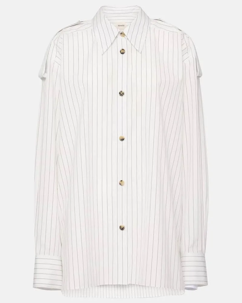 KHAITE Camicia oversize Tamal in cotone a righe Bianco