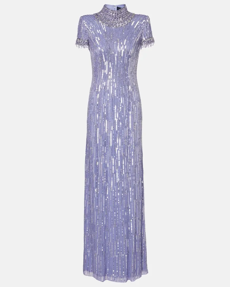 Jenny Packham Abito lungo Madelaine Viola