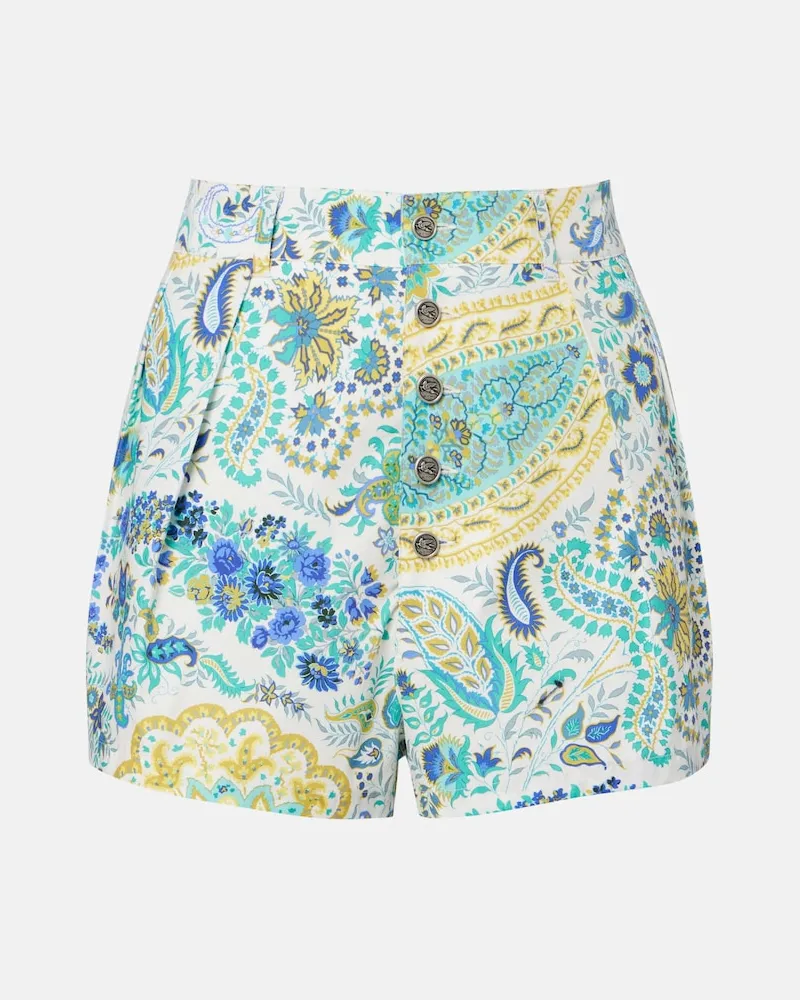 Etro Shorts in cotone con stampa paisley Multicolore
