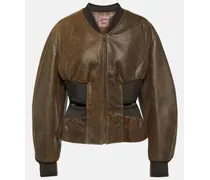 x KNWLS - Bomber in pelle con cut-out