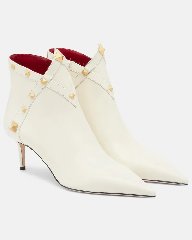 Valentino Garavani Stivaletti Studdy in pelle Bianco