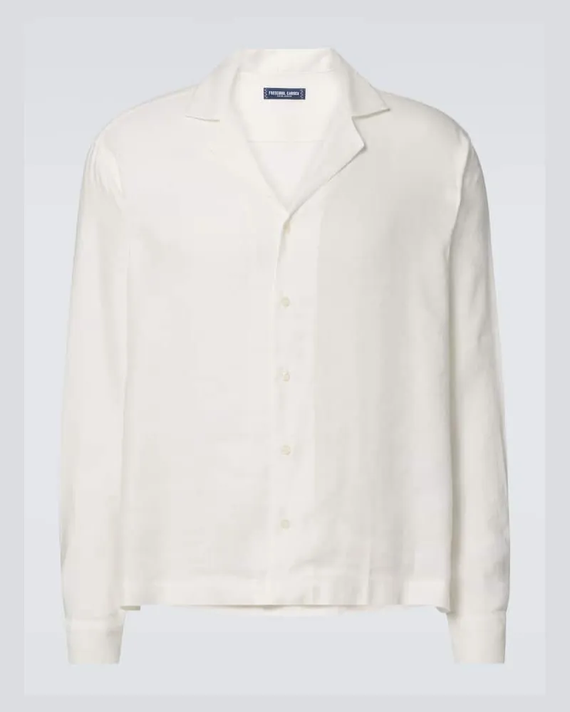 Frescobol Carioca Camicia Safra in misto lino Bianco