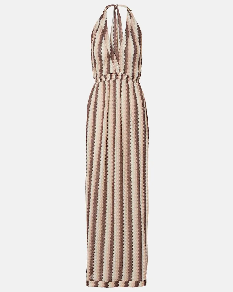 Melissa Odabash Abito lungo Mariah in maglia Marrone