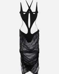 Thierry Mugler Abito midi in jersey con cut-out Nero