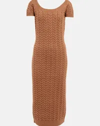 Max Mara Abito midi Caramba in misto lana e cashmere Marrone