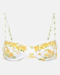 FARM Rio Top bikini Azaleia con stampa floreale Bianco